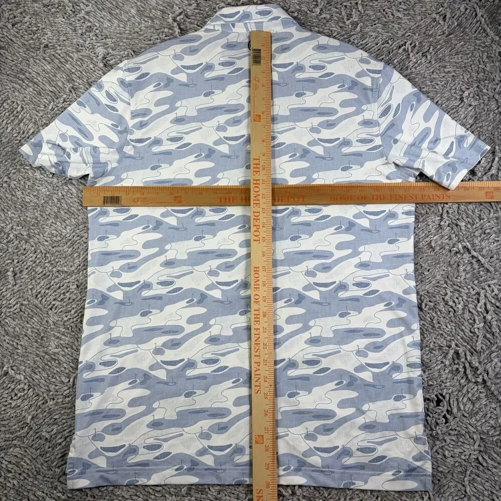 Vineyard Vines Performance Polo Mens Medium Camo Golf Course Stretch AOP Brrr